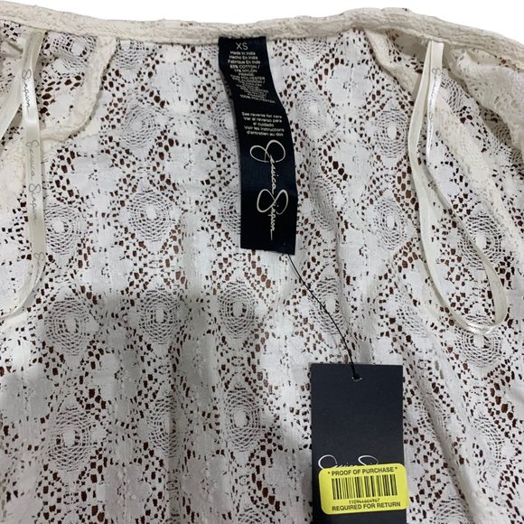 Jessica Simpson White Sammy Kimono Lace Top - XS - Picture 5 of 7